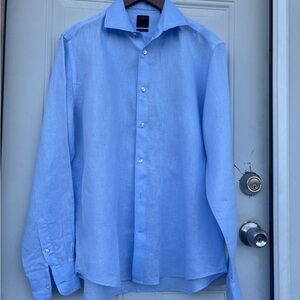 Men's Sky Blue Dress Shirt - Tailored Spread Collar